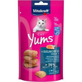 Подушечки Vitakraft Yums для кішок, лосось і Омега 3, 40 г