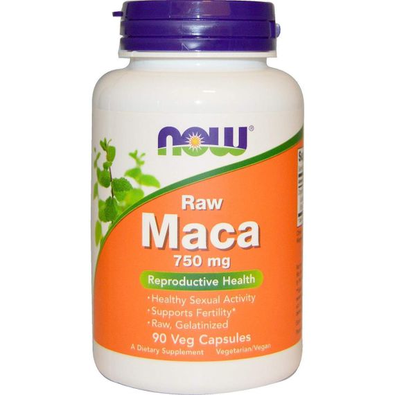 Мака (Maca), Now Foods, сира, 750 мг, 90 вегетаріанських капсул