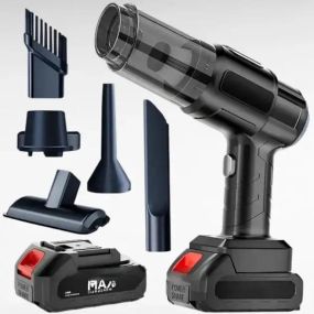 Пылесос автомобильный мощный беспроводной аккумуляторный,4 насадки, 1 АКБ
