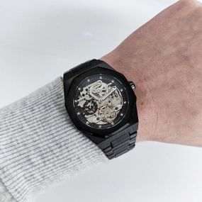 Механические класические мужские часы Forsining 8202 Black