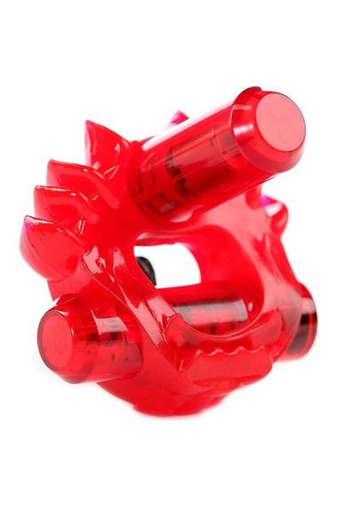 Эррекционное кольцо с двумя вибропулями Zero Tolerance Flame Thrower красное, 5 см sexstyle | Зображення 1