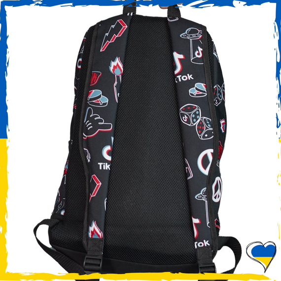 Рюкзак чорний Tik-Tok. Рюкзак для школярів, дітей. Рюкзак вмісткий унісекс | Зображення 3
