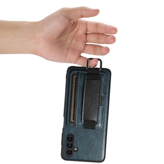 Шкіряний чохол Wallet case and straps для Samsung Galaxy S24 Синій / Blue | Зображення 5