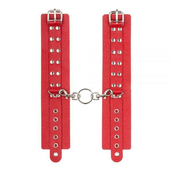 Наручники Leather Restraints Hand Cuffs Red Sex Aura | Зображення 1
