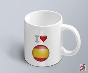 Чашка  з принтом я люблю Іспанію з зображенням прапору  (02010109041)
