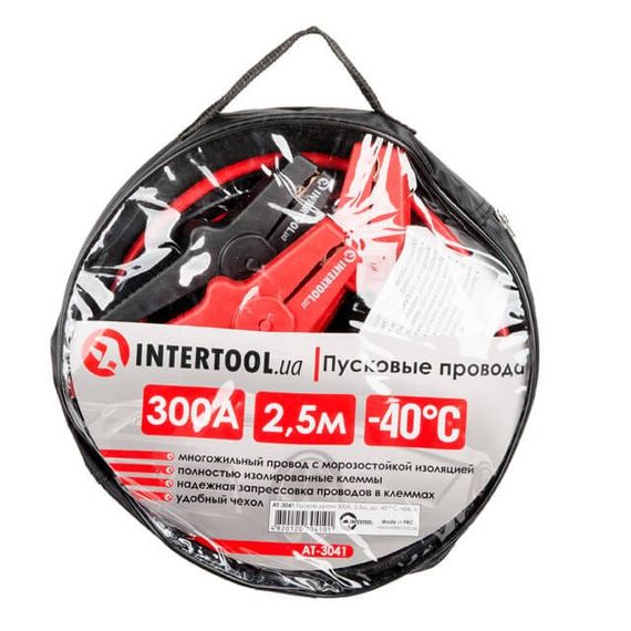 Пусковые провода 300А, 2.5м, до -40°C, чехол INTERTOOL AT-30411 | Зображення 3