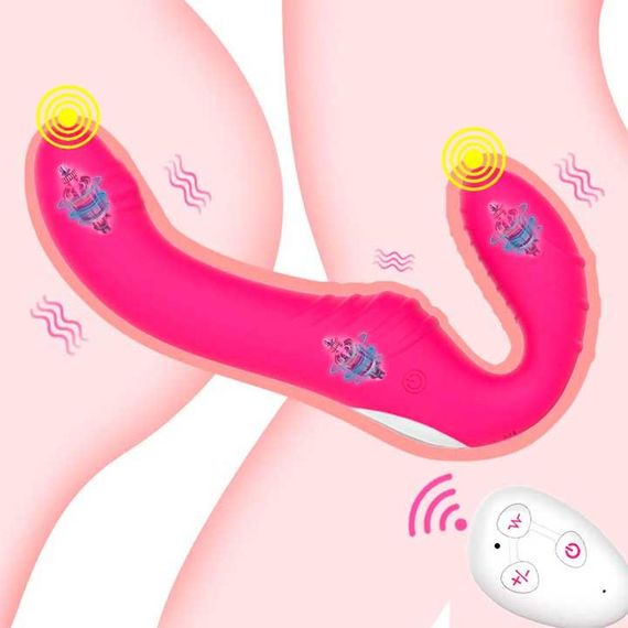 Безремневий силіконовий страпон із вібрацією й пультом Love Rider | Зображення 5
