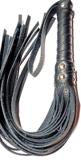 Флогер комбінований зі шкіряною ручкою 31 хвостом завдовжки 36 см Чорний sexstyle | Зображення 3