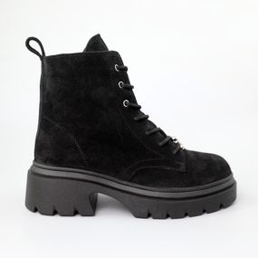 Черевики жіночі замшеві хутро 590378 Чорні 36 37 38 39 40 41