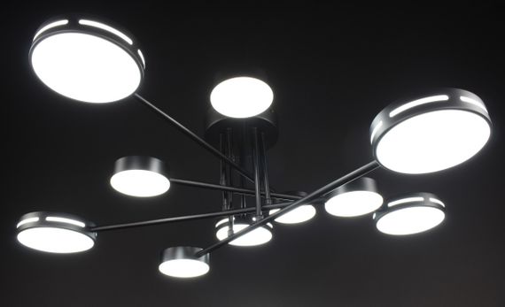 Люстра світлодіодна стельова LED світильник для квартири на стелю лед 27936 Чорний 25х90х90 см. | Зображення 1