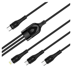 Кабель USB PD Type-C/3в1(Lightning/Micro USB/Type-C) ColorWay CW-CBPDU3060-BK 3,0A 60W 1,2м чорний