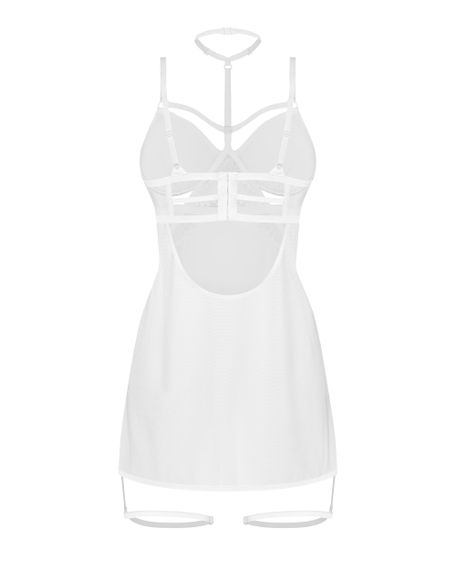 Сорочка Obsessive ARROWEL CHEMISE & thong Білий S/M | Зображення 2