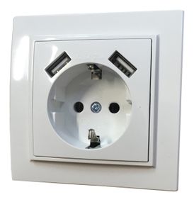 Розетка внутрішній установки 1-а з/к з 2 USB 2.1A біла IP20 Malta Ny95000972