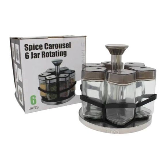 Карусель для спецій на 6 ємностей BSJ1507-2 Срібло