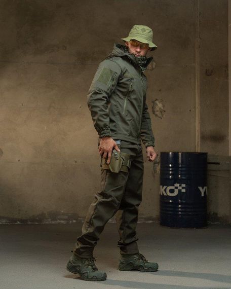 Демісезонний тактичний костюм софтшол Softshell ROCKET олива НП4862 | Зображення 1