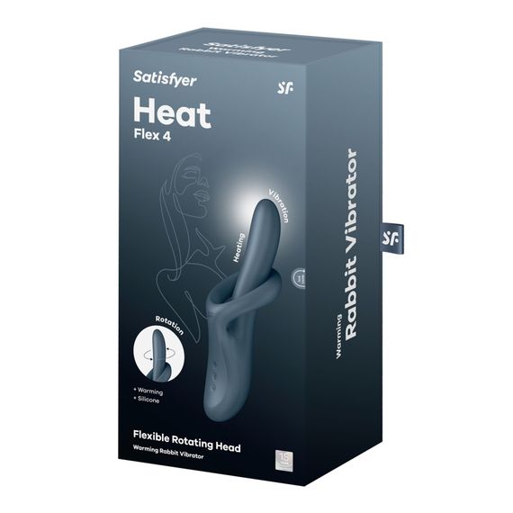 Вібратор з ротацією Satisfyer Heat Flex 4 Grey, підігрів до 39°C | Зображення 5