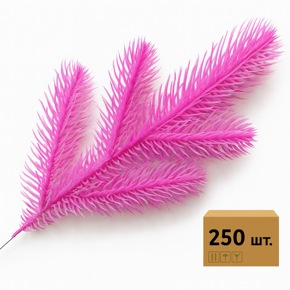 Хвойная литая веточка Barbie Pink розовая 33 см | ТМ HVOYA (250 шт.)