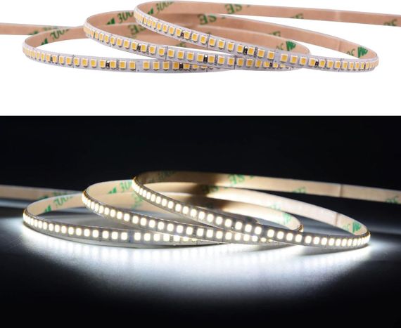 Світлодіодна стрічка JOYLIT 4мм, 24V, 5м, 5500 Лм, CRI 90+, 1750 LED, 3000K, LED лента для меблів, полиць | Зображення 5