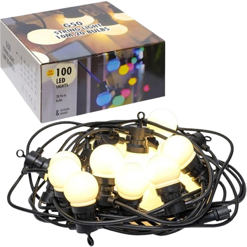 Гирлянда уличная Ретро Лампочки Теплый Белый 100LED 20 LAMP 10 метров | Зображення 1