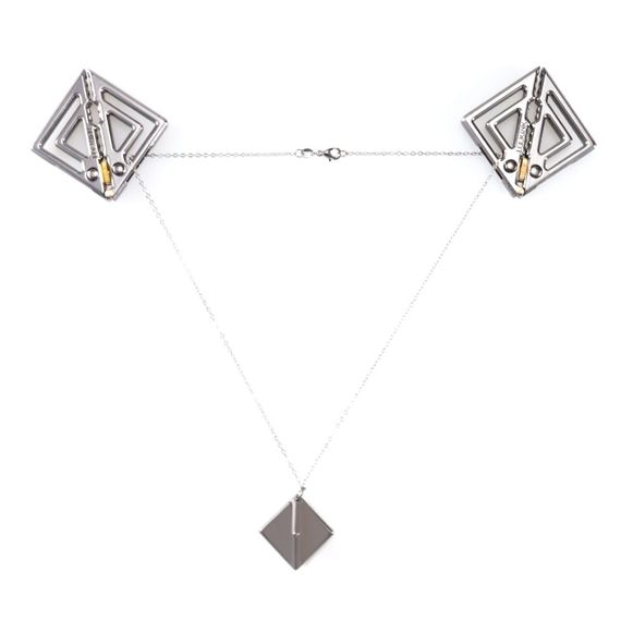 Затискачі для сосків із легкою підвіскою LOCKINK Adjustable Nipple Clamps with Light Pendant - Grey Sex Aura