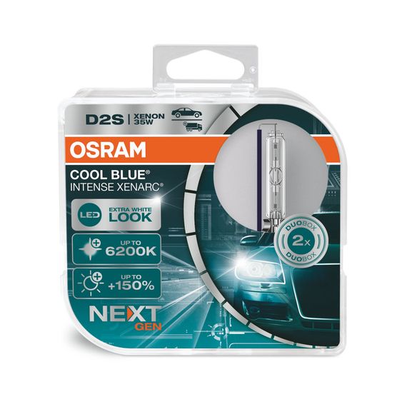 Комплект ксеноновых ламп Osram D2S 35W P32d-2 Cool Blue Intense Next Gen +150% (66240CBN-HCB) | Зображення 1