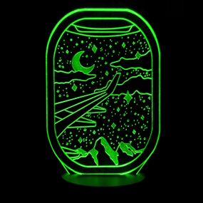 Акриловий світильник-нічник Нічний політ зелений tty-n001074