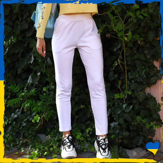 Штани жіночі трикотажні. Штани жіночі білі. 34, 36, 38