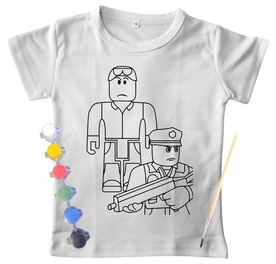 Дитячий набір для творчості футболка розмальовка Улюблена інтернет гра біла (ДФ0008) 158