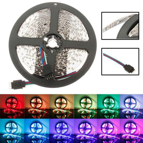 Светодиодная лента SMD 5050 RGB LED 5 м IP65 с bluetooth wifi контролем. AV-254 подключение 220V | Зображення 3