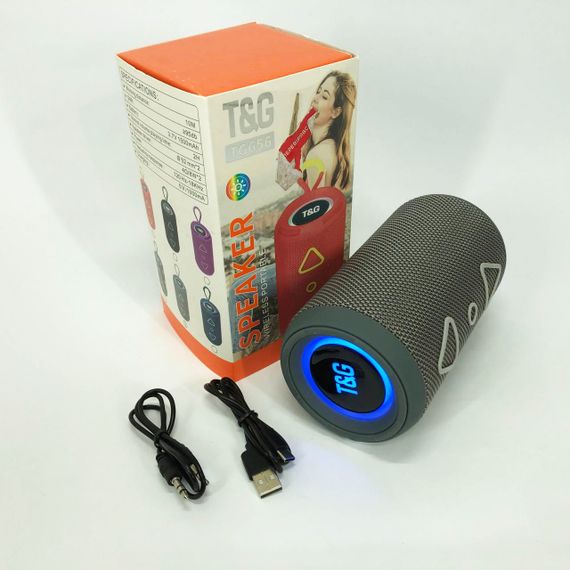 Bluetooth колонка портативна TG656 FM-радіо, Гучна блютуз колонка, Колонка для вечірки. Колір: сірий | Зображення 9