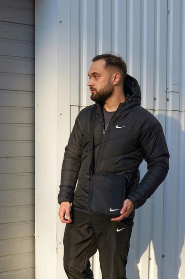 Комплект куртка Nike чорна + штани Nike. Барсетка Nike у подарунок! | Зображення 4