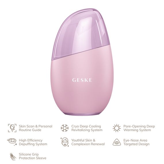 Масажер для обличчя GESKE Cool&Warm Eye and Face Massager 7в1 pink | Зображення 1
