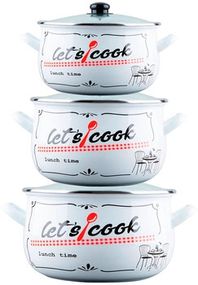 Набор кастрюль Gusto Lets Сook GT-T-3-LСW 6 предметов белый