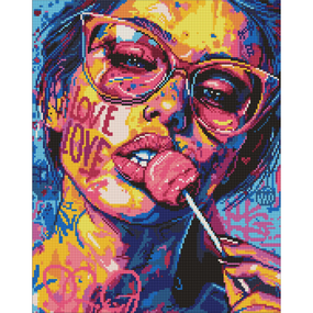 Алмазная мозаика "Девушка с конфеткой" Идейка AMO8071 40х50 см