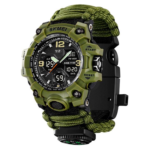 Чоловічий годинник Skmei 1155BNAG Army Green | Зображення 2