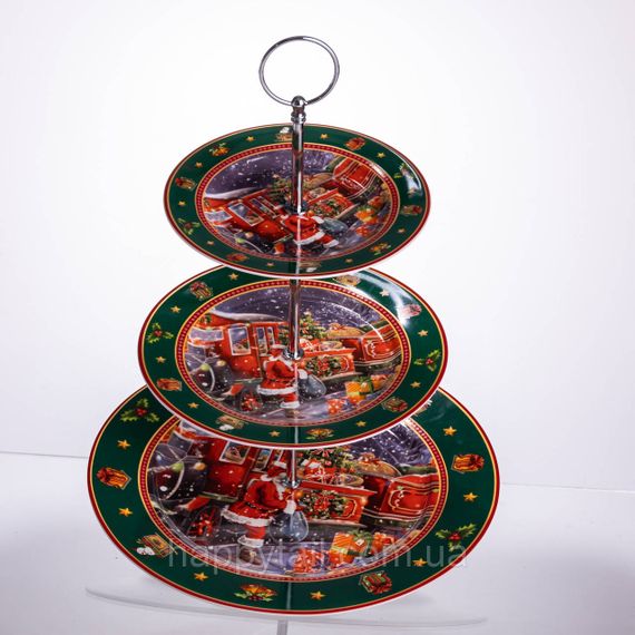 Фруктовница на 3 яруса Santa новогодняя фуршетная HP-SDHK-9 | Зображення 3