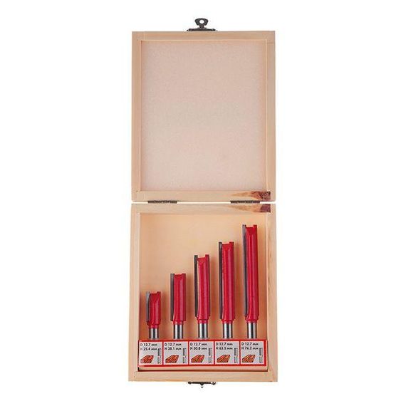 Набір фрез пазових прямих, 5 од. INTERTOOL HT-0075 | Зображення 1