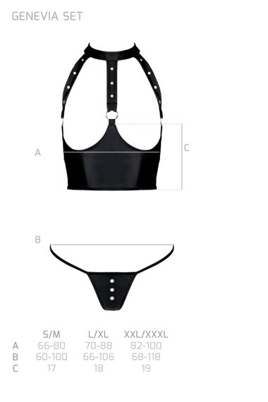 Комплект Passion GENEVIA SET WITH OPEN BRA Чорний L/XL | Зображення 4