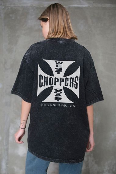 Виварена Оверсайз Футболка Without Washed З Принтом Choppers Black | Зображення 3