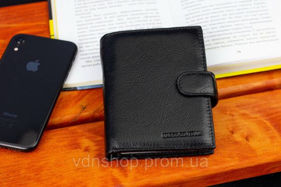 Черный мужской кошелек вертикального типа из натуральной кожи под документы Marco Coverna MC-5176-1 | Зображення 6