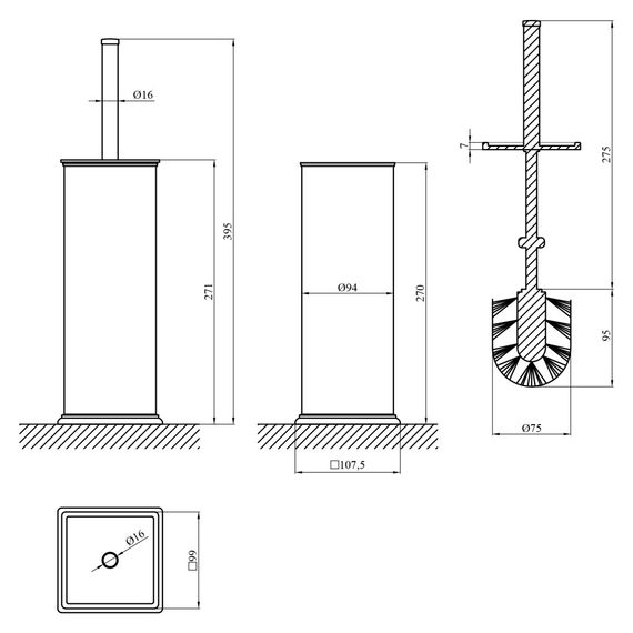 Ершик для унитаза напольный Kroner KRP Graz - GRP017 (CV035546) | Зображення 2