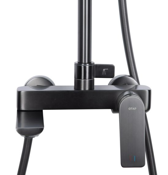 Душова система універсальна Qtap Vlasta New Gunmetal Black PVD з виливом QTVLA111GMB45651 | Зображення 2
