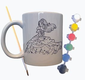 Набір для творчості кружка розмальовка "Принцеса" 330 мл біла