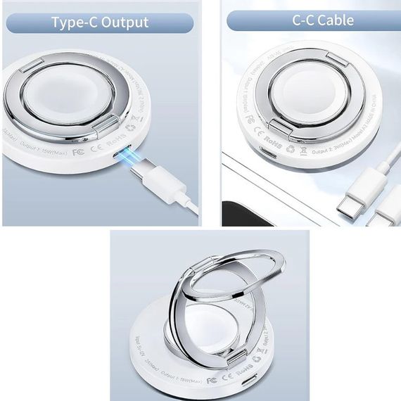 БЗП WIWU Wi-W027 3 in 1 wireless charger White | Зображення 5