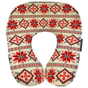 Подушка дорожня Украинский орнамент 32x30 см (DOP_UKR003)