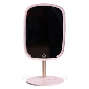 Настільне дзеркало з підсвічуванням 23х18 см для макіяжу на ніжці Рожеве HP-10-6AP