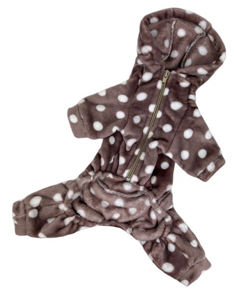 Костюм махровий горошок коричневий D-173 | Зображення 2