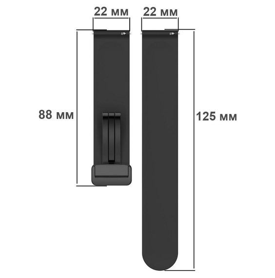 Ремінець Primolux Magnetic Silicone для годинника Garmin Vivoactive 4 - Black | Зображення 5