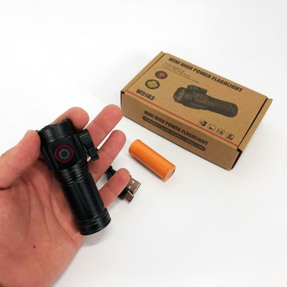 Фонарик мощный аккумуляторный для дома W5183-4XHP360, Фонарь ручной с функцией зарядки PG-34 | Зображення 8