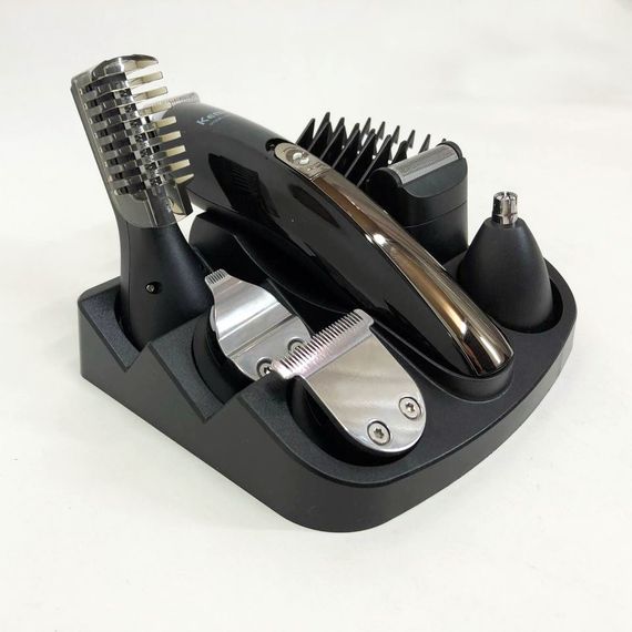 Набор для стрижки волос на аккумуляторе Kemei, Профессиональный триммер с набором насадок RH-74 | Зображення 4